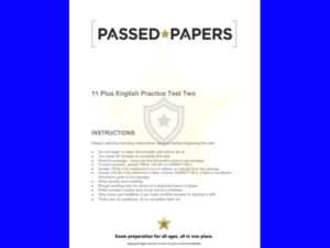 11 Plus English Practice Test Two Cover